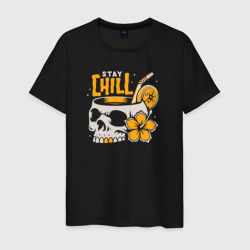 Светящаяся мужская футболка Stay chill skull