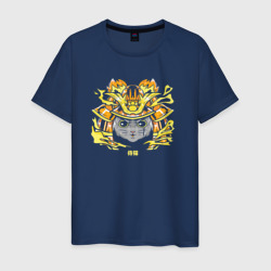 Светящаяся мужская футболка Japanese samurai cat