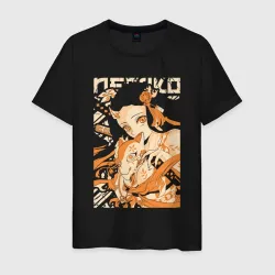 Светящаяся мужская футболка Nezuko kitsune mask