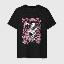 Светящаяся мужская футболка Nezuko Pink color