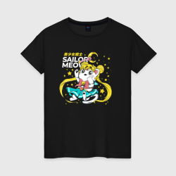 Светящаяся женская футболка Sailor meow kawaii