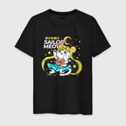 Светящаяся мужская футболка Sailor meow kawaii