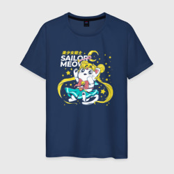 Светящаяся мужская футболка Sailor meow kawaii