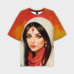 Мужская футболка oversize 3D Нейросеть - индийская принцесса