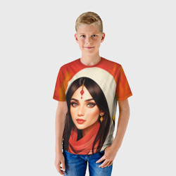 Детская футболка 3D Нейросеть - индийская принцесса - фото 2