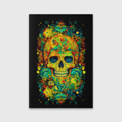 Обложка для паспорта матовая кожа Мексиканский психоделический череп