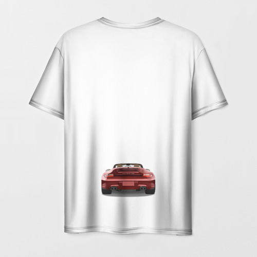 Мужская футболка 3D с принтом Porsche car, вид сзади #1