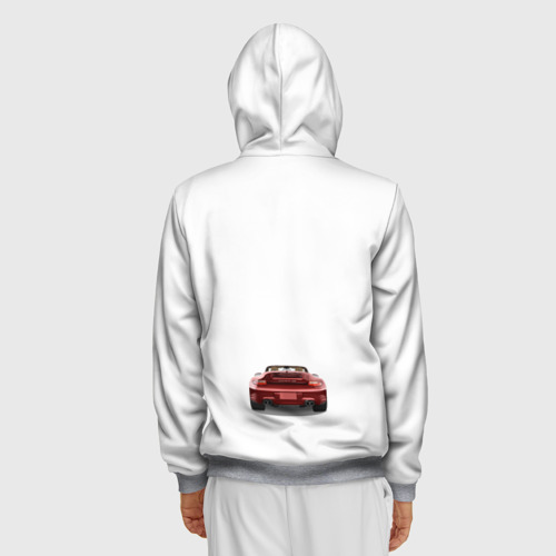 Мужская толстовка 3D на молнии с принтом Porsche car, вид сзади #2