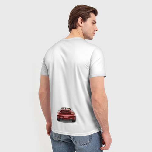 Мужская футболка 3D с принтом Porsche car, вид сзади #2