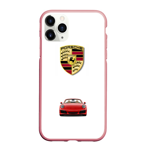 Чехол для iPhone 11 Pro Max матовый с принтом Porsche car, вид спереди #2