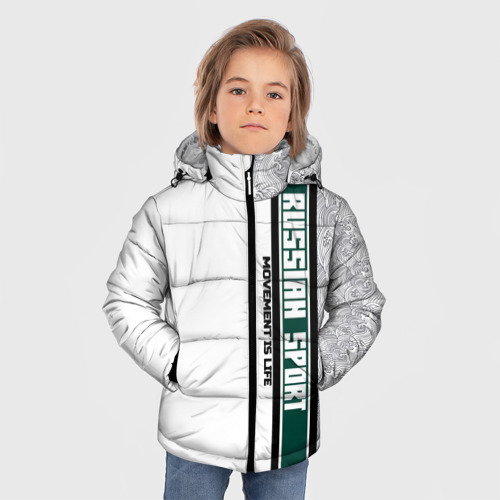 Зимняя куртка для мальчиков 3D с принтом Russia sport Lucky 99, фото на моделе #1