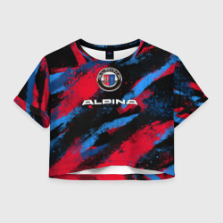 Женская футболка Crop-top 3D Alpina - BMW colors
