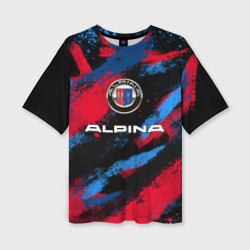 Женская футболка oversize 3D Alpina - BMW colors