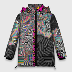 Женская зимняя куртка Oversize Asymmetric glitch abstraction