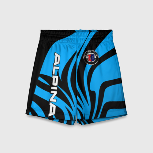 Детские спортивные шорты 3D Alpina - blue colors, цвет 3D печать