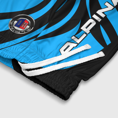 Детские спортивные шорты 3D Alpina - blue colors, цвет 3D печать - фото 6