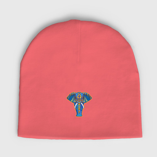 Женская шапка демисезонная Синий слон, цвет коралловый