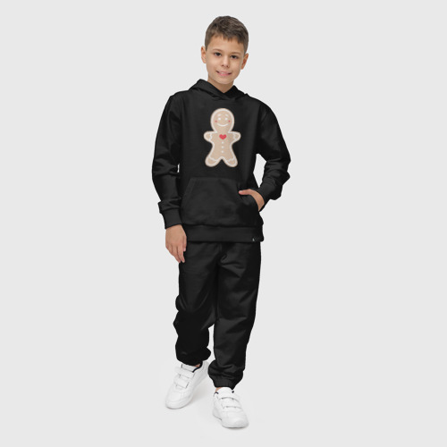 Детский костюм с толстовкой хлопок Весёлый пряничек, цвет черный - фото 3