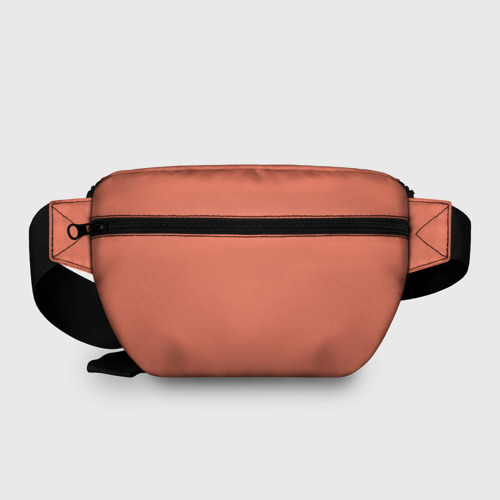 Поясная сумка 3D с принтом Нежный персиковый однотонный, вид сзади #1