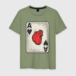 Туз сердца – Мужская футболка хлопок с принтом купить со скидкой в -20%