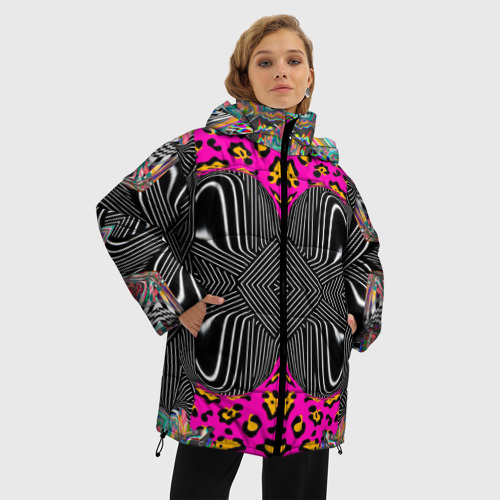 Женская зимняя куртка Oversize Geometry Royal, цвет черный - фото 3