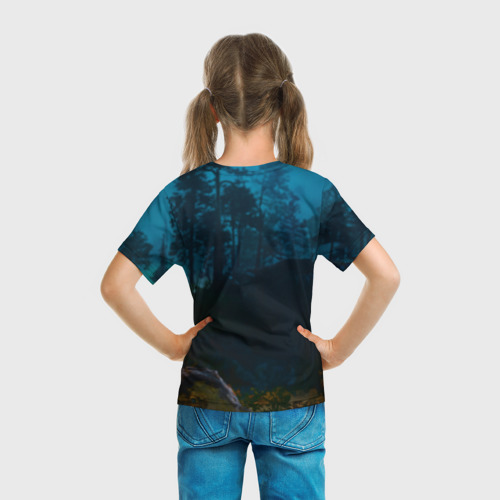 Детская футболка 3D с принтом Астарион и медведь, вид сзади #2