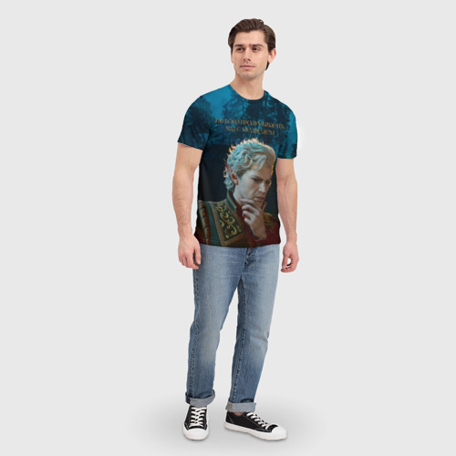 Мужская футболка 3D с принтом Астарион и медведь, вид сбоку #3