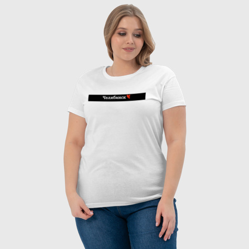 Женская футболка хлопок Челябинск города России, цвет белый - фото 6