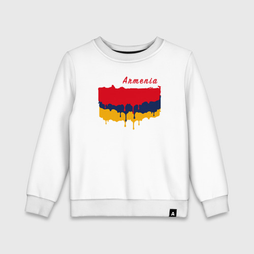 Детский свитшот хлопок Flag Armenia, цвет белый