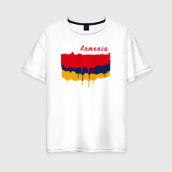 Женская футболка хлопок Oversize Flag Armenia