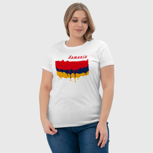Женская футболка хлопок с принтом Flag Armenia, фото #4
