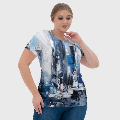 Женская футболка 3D с принтом Абстрактный городской пейзаж, фото #4