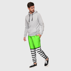 Мужские брюки 3D Полосатый ярко-салатовый - фото 2