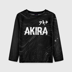 Детский лонгслив 3D Akira glitch на темном фоне: символ сверху