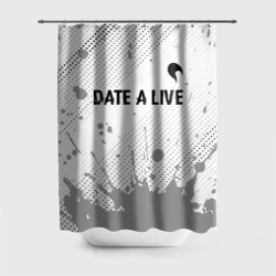 Штора 3D для ванной Date A Live glitch на светлом фоне: символ сверху