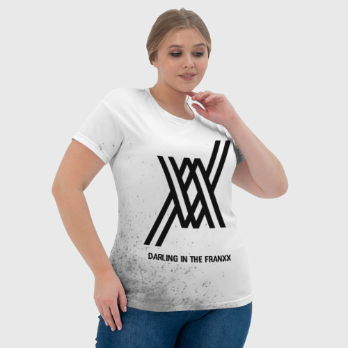 Женская футболка 3D с принтом Darling in the FranXX glitch на светлом фоне, фото #4