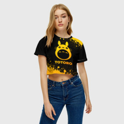 Женская футболка Crop-top 3D Totoro - gold gradient - фото 2