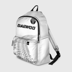 Рюкзак 3D Daewoo Speed на светлом фоне со следами шин: символ сверху