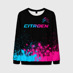 Мужской свитшот 3D Citroen - neon gradient: символ сверху