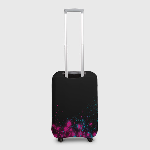 Чехол для чемодана 3D Citroen - neon gradient: символ сверху, цвет 3D печать - фото 2