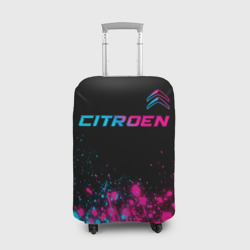 Чехол для чемодана 3D Citroen - neon gradient: символ сверху