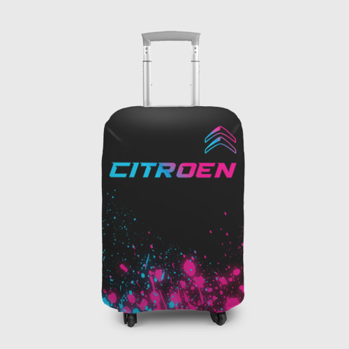 Чехол для чемодана 3D Citroen - neon gradient: символ сверху, цвет 3D печать