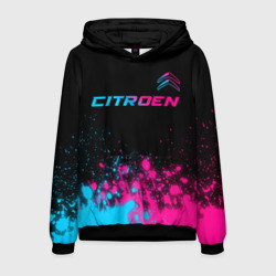 Мужская толстовка 3D Citroen - neon gradient: символ сверху