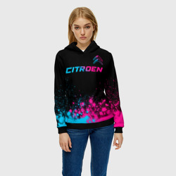 Женская толстовка 3D Citroen - neon gradient: символ сверху - фото 2