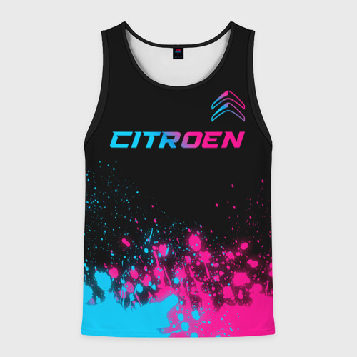 Мужская майка 3D Citroen - neon gradient: символ сверху, цвет 3D печать