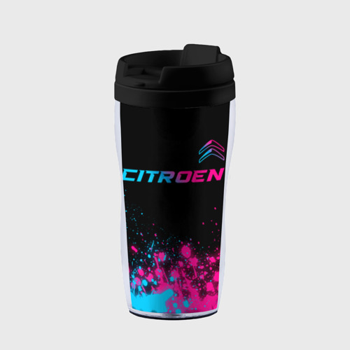 Термокружка-непроливайка Citroen - neon gradient: символ сверху