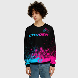 Мужской свитшот 3D Citroen - neon gradient: символ сверху - фото 2