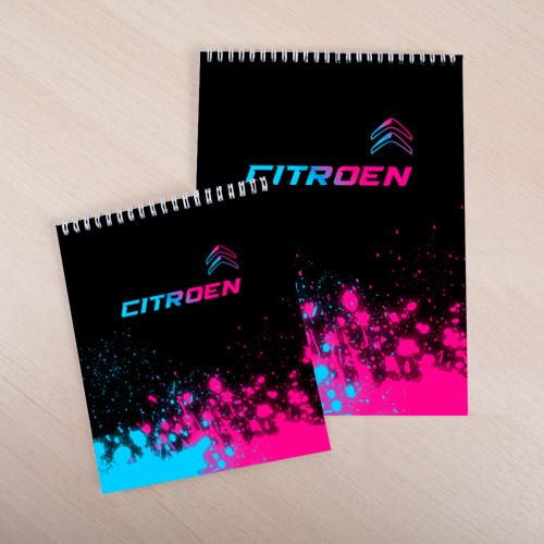 Скетчбук Citroen - neon gradient: символ сверху, цвет белый - фото 4