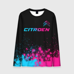 Мужской лонгслив 3D Citroen - neon gradient: символ сверху