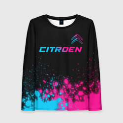 Женский лонгслив 3D Citroen - neon gradient: символ сверху